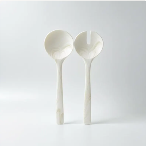Ensemble de cuillères et fourchettes à salade en bambou et résine écologiques, manche long, compatibles lave-vaisselle, ustensiles de cuisine et de table - Product Image 1