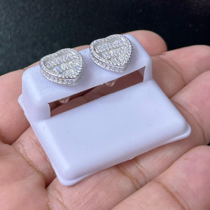 Pendientes de Diamantes con Corte Baguette en Forma de Corazón, Plata 925, Engaste de Canal, Joyería Romántica para Mujer, para Boda - Product Image 3