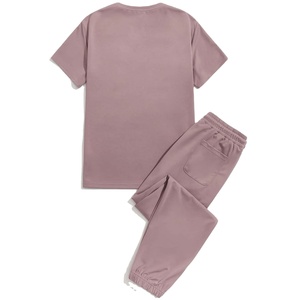 Winter Wear High Street Plus Size Mens T-shirt <b>Trouser</b> Set Breathable Quick Dry Knitted Fabric Low Moq Fashion Trendy Look - Product Image 2