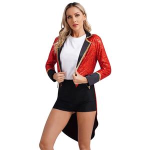 Abrigo de Halloween para <span class=keywords><strong>mujer</strong></span>, esmoquin frontal abierto de manga larga, ropa de abrigo, <span class=keywords><strong>disfraz</strong></span> de <span class=keywords><strong>mago</strong></span> Ringmaster para disfraces de escenario, desfile, ropa de discoteca - Product Image 4