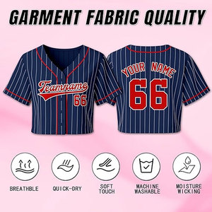 Maillot de baseball personnalisé bleu pour femme – T-shirt d'équipe de softball sur mesure avec nom et numéro pour les entraînements et événements sportifs - Product Image 2