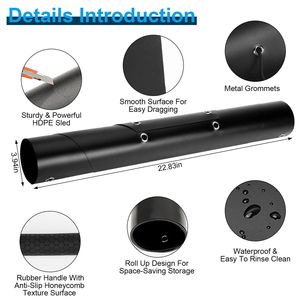 Corda per traino cervi con maniglia, corda nera da 32,8 piedi, corda bianca da 16,1 piedi, carrello per trasporto, tappetino da neve, attrezzatura essenziale per la caccia - Product Image 3