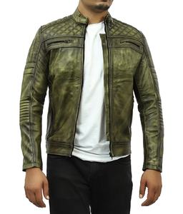 Blouson de motard en cuir de vachette souple, vêtement d'extérieur élégant et décontracté, cuir véritable de haute qualité, coupe ajustée, design tendance et à la mode - Product Image 6