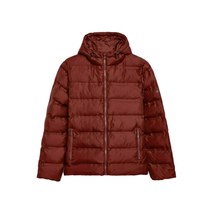 Blouson matelassé léger à capuche pour homme, manteau d'hiver chaud rembourré, fermeture éclair intégrale, veste décontractée pour l'extérieur et le streetwear, vente en gros - Product Image 1