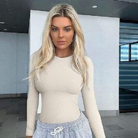 Shimaer – Short d'été décontracté pour femme, coupe ajustée, manches longues, couleur unie, en coton et élasthanne, respirant, séchage rapide, confortable