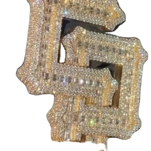 925 argent Sterling Moissanite diamant personnalisé lettre pendentif pour hommes VVS Moissanite lettres Baguette Pass diamant testeur - Product Image 1