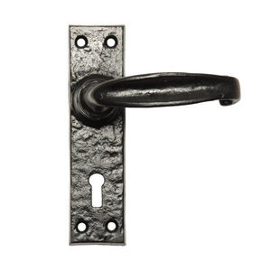 Poignée de porte en fonte de qualité supérieure avec finition noire antique - Product Image 4