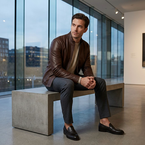 Veste en cuir sur mesure pour homme, coupe ajustée |   Fabricant de vêtements de mode haut de gamme, respirants, élégants et très demandés - Product Image 3