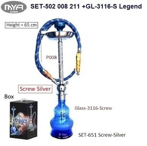 Set-502 Original al por Mayor, Set de Shisha de Acero Inoxidable de Lujo con Logotipo Personalizado y Caja de Viaje - Product Image 4