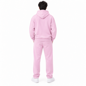 Private Label Cotton Rich Hooded Elastic Waist Fleece Men's Tracksuit Jacket <b>Trouser</b> Set Custom Embroidery Heat-Transfer Printed - Product Image 5