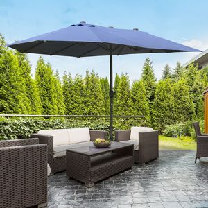 Tenda da Sole Rettangolare in Acciaio a Doppio Lato con Manovella Facilitata, Protezione UV, 2.7m x 3m, per Patio e Piscina Esterna - Product Image 2
