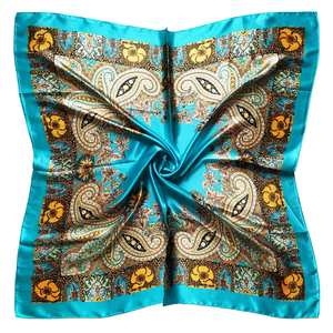 Pañuelo de satén personalizado, tela suave con tacto de seda, pañuelo estampado, fabricante OEM ODM con etiqueta privada para regalo promocional de moda. - Product Image 5