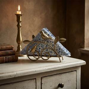 Floral Metal <b>Napkin</b> Holder with Gold Finish Free Standing Design for Home Decor and Kitchen Tabletop Accessories - Product Image 5