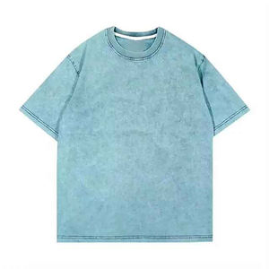 Camiseta Vintage de Algodón 100% para Hombre con Logotipo Personalizado, de Gran Gramaje, Lavado Ácido, con Parches Bordados Desgastados, Talla Grande, Ligera - Product Image 3