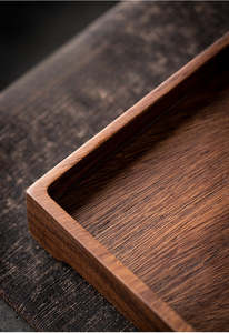 Rustic Handmade Modern Luxury Wood Serving Tray Premium Natural Dishwasher Safe Large Capacity for Breakfast <b>Coffee</b> Tea - Product Image 3