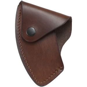Protector de hoja de hacha de cuero de ajuste universal con cierre para acceso rápido durante sesiones de tajonar leña en el patio trasero. - Product Image 6