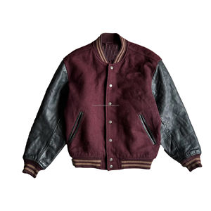 Oem alta calidad parche bordado hombres Universidad personalizado béisbol bombardero Letterman cuero manga Varsity Chaqueta Hombre chaqueta - Product Image 2