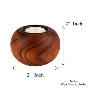 เชิงเทียนไม้อะคาเซียทำด้วยมือ: ของตกแต่งแนวโบโฮแบบชนบท - Product Image 2