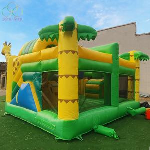Calcomanía de jirafa Animal amarillo Super Jumping Castle Inflable Bouncer Combo para niños Moon Bounce House - Product Image 3