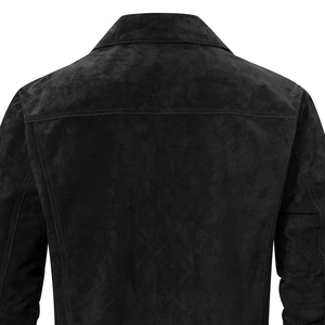 Chaqueta de Motociclista para Hombre, Negra, de Lona, Resistente al Viento, con Cuello Alto, Corte Regular, Color Sólido, Estilo Delgado, para Invierno - Product Image 2