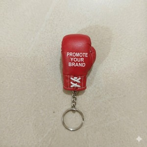 Porte-clés et mousquetons de style boxe bleu et blanc Logo imprimé personnalisé Matériau en caoutchouc PU pour promotions et cadeaux par exportateur - Product Image 2