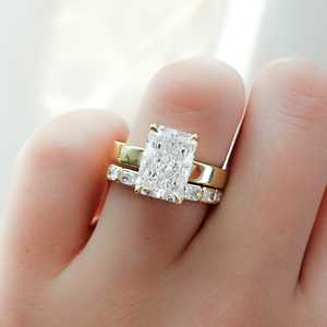 Custom 4ct Radiant Cut Lab Grown Diamond Engagement <b>Ring</b> 10k 14k Solid <b>Gold</b> Classic Prong <b>Set</b> Solitaire Wedding <b>Ring</b> Anniversary - Product Image 2