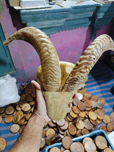 Soporte Decorativo de Mesa con Asa de Cuerno Natural, Escultura Artesanal de Cuerno, Pieza Decorativa Rústica para el Hogar, Exhibición de Mesa para Sala de Estar - Product Image 5