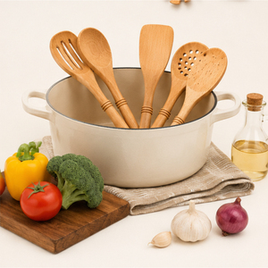 Juego de Cucharas de Cocina de Madera Natural, Utensilios de Cocina Antiadherentes Resistentes al Calor, Espátula para Cocina, Hogar y Restaurante, al por Mayor - Product Image 4