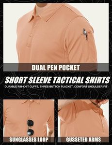 Polo de Golf Personalizado de Secado Rápido |   Tela Elástica en 4 Direcciones de Poliéster y Spandex |   Camiseta Deportiva Ajustada para Hombre - Product Image 5