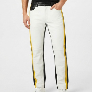 <b>Men</b> Genuine <b>Leather</b> Slim Fit <b>Pants</b> Wholesale <b>Men</b> <b>Leather</b> Trouser With <b>Pant</b> <b>Men's</b> <b>Leather</b> Biker Trousers Custom Design - Product Image 6
