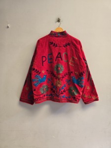 Red Velvet Suzani Winter Knitted Jacket <b>Women</b> Handmade Multicolor Floral Embroidery Boho Ethnic <b>Coat</b> Wholesale Designer - Product Image 2
