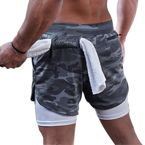 Shorts de course 2-en-1 pour homme, séchage rapide, avec doublure de compression et poche pour téléphone |   Équipement d'entraînement sportif de haute performance pour la salle de sport - Product Image 2