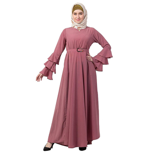 Trendy Casual Satin Abaya Women Smooth Shiny Fabric Elegant Flow Floor Length <b>Long</b> Sleeve Beaded Embroidery Quick Dry Breathable - Product Image 5