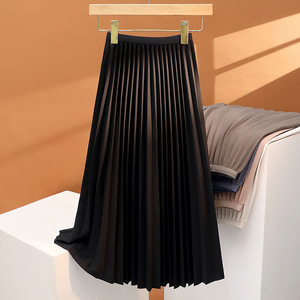 Jupe plissée légère en mousseline de soie à taille haute, style vertical décontracté, broderie personnalisée avec logo OEM, fabriquée en Chine pour femmes, collection été - Product Image 2