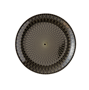 Black Round <b>Plastic</b> Tray With Golden Bamboo Pattern Food Grade PP Material 300mm Diameter - Product Image 6