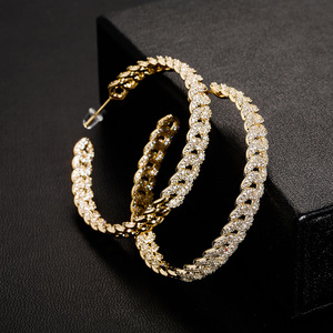 Pendientes de Aro de Plata 925 con Diamantes de Moissanita para Hombre, Certificados, Estilo Iced Out, Aros Trenzados, Ligeros, Joyería de Lujo Hip Hop - Product Image 3