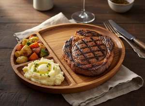 Assiette de service ronde en bois avec compartiments, plateau de présentation alimentaire en bois naturel pour steak, légumes et repas - Product Image 4