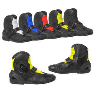 Bottes de moto unisexes en cuir blanc et noir, grande taille, imperméables, protection intégrale, pour adulte, équipement de motocross - Product Image 6