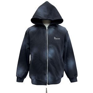 Sweat à capuche zippé personnalisé effet délavé style streetwear, séchage rapide, veste de sport légère pour la gym et l'entraînement - Product Image 3