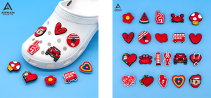 AIFRAN Vente en gros Breloques personnalisées 2D 3D en PVC pour chaussures, motif animal rouge, accessoires pour sabots et baskets, en vrac - Product Image 4