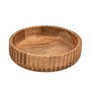 Bol de service rond en bois de manguier artisanal, sculpté à la main, décoratif, pour fruits et salades, pour la table de cuisine, vente en gros de bols en bois - Product Image 5