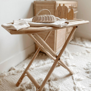 Juguetes de madera para niños pequeños, juego de planchar de ratán con plancha y tabla, excelente precio, juguete natural para niños - Product Image 5