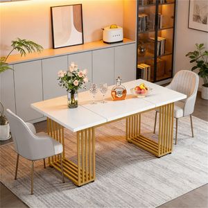 Tavolo da Pranzo Rettangolare Moderno dal Design Elegante per Cucina e Soggiorno - Product Image 1