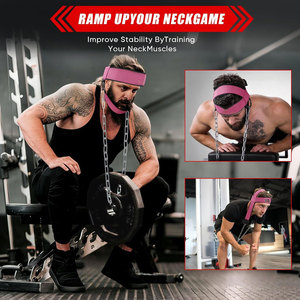 Pink Oxford Fabric Neck Harness with Chain and Carabiners for <b>Boxing</b> Training Adjustable Protective Gear Unisex Adult Use - Product Image 3
