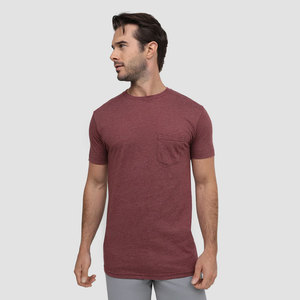 Camiseta de Algodón de Color Sólido para Hombre, Manga Corta, Cuello Redondo, Corte Regular Informal, Diseño con Bolsillo - Product Image 5