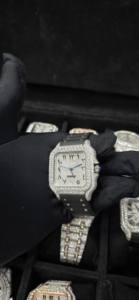 Montres Hip Hop entièrement serties de diamants, mécaniques automatiques, en Moissanite VVS, testées au diamant testeur - Product Image 4