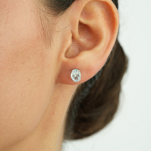 Simple Design 100% Genuine Aquamarine March Birthstone 925 <b>Sterling</b> <b>Silver</b> Handmade <b>Stud</b> Earrings For Women - Product Image 2