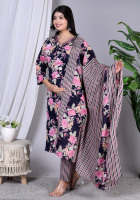 Baju Salwar Kameez Wanita Katun Lengan Panjang Kerah Tinggi Panjang Mata Kaki Sederhana untuk Musim Panas Pakaian Sehari-hari Tradisional India Pakistan Cepat Kering