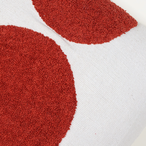 Boho Tufted Texture <b>Cushion</b> Cover Ivory and Red Decorative Handmade Style Pillow Case for Living Room Bedroom Home Decor - Product Image 5