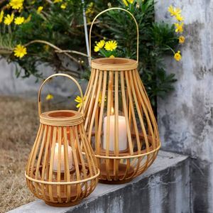 Lámpara de Mesa de Bambú Tejido de Alta Calidad, Decoración para Fiestas, Portavelas de Ratán para el Hogar, Hotel, Hecho en Vietnam - Product Image 4